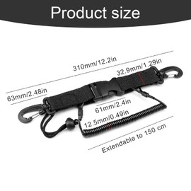 CHSEROK Coil Lanyard, 2 Pieces Coiled Lanyard, Dive Ready ABS Material Lanyards Lock, for Diving, Snorkeling, Underwater Photography, Rock Climbing, Mountaineering, Rafting