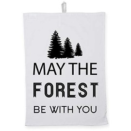 Hippowarehouse May The Forest be with You Tea Towel Eco Printed Dish Cloth Kitchen accessory 50cmx70cm 100% Cotton