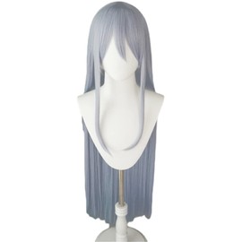 Peluca de cosplay de anime, pelucas grises largas y rectas para mujeres y niñas