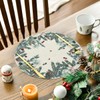 Artoid Mode Holly Eucalyptus Mistletoe Christmas Round Place Mats Set