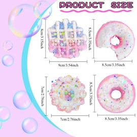 4 Pack Kawaii Food Squishy Toys - Sensory Toys, Squishy Fidget Toys for Kids and Adults, Stress Relief Toy - Waffle, Donuts, Cake，Classroom Prizes, Party Favors, Easter Toys