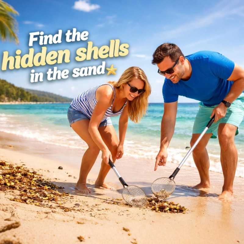 WRINGKIT 2 Pack Beach Scoop Shovel and Sifter Tool, Sand