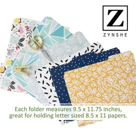 Zynshe Cute File Folders, Set of 24 3-Tab Letter Size Decorative File Folders Boho Colored Manilla 8.5 x 11 Filing – Pretty Designer Home Office School Supplies (Sublime)