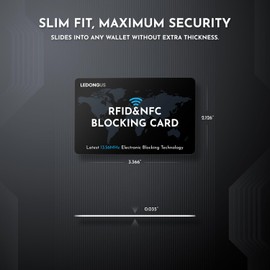 LEDONGUS RFID Blocking Cards – 6 Pack with 2 RFID Sleeves | Anti-Theft Contactless NFC Protection for Debit Credit Cards & Wallet | Slim & Durable Perfectly fits in Wallet | Black