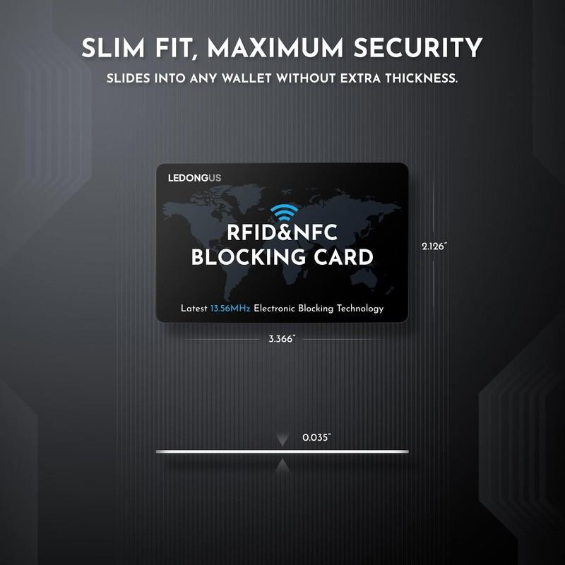 LEDONGUS RFID Blocking Cards – 6 Pack with 2 RFID