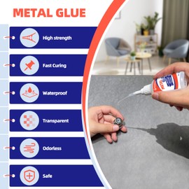 Super Glue for Metal,25g Heavy Duty Metal Repair Glue,Metal to Metal Glue,Instant Metal Adhesive for Aluminum Bonding,Alloy,Tube, DIY Crafts,Waterproof and Heat-Resistant