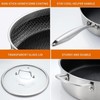 DELARLO Tri-Ply Stainless Steel 12 Inch Deep Frying Pan with