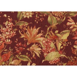 Richloom Fabric Wentworh  Burgundy Green Gold  Drapery Upholstery