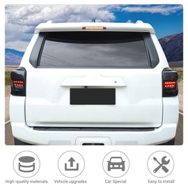 JeCar for 4Runner Tail Light Cover Trim Accessories for 2014-2023 Toyota 4Runner Smoke Black Tail Light Guard