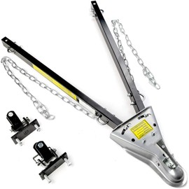 INTBUYING Adjustable Universal Tow Bar + 2X Safety Chains 2" Ball Hitch 5000lbs for Towing Cap RV Truck Wagon