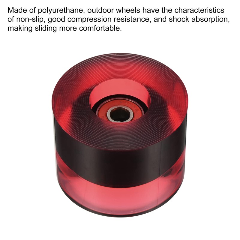 PATIKIL 4 pieces 60 mm longboard wheels with bearings ABEC-9