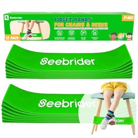 Bandas de silla para niños con pies inquietas, 12 bandas elásticas para el pie para necesidades sensoriales, bandas para el TDAH para sillas de aula, escritorios (verde)