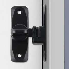 WADY Barn Door Lock Hardware, 90 Degree Right Angle Gate Latches Flip Latch Safety Door Bolt Latch Lock, Barn Sliding Door Latch Lock Suitable for Garden, Bathroom, Outdoor, Garage, Window (Black)