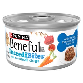 Purina Beneful Small Breed Wet Dog Food with Gravy, IncrediBites with Real Beef, Carrots and Wild Rice - (Pack of 12) 3 oz. Cans