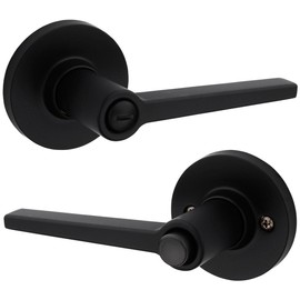 Safe Lock by Kwikset Daylon Lever Round Rose Privacy Lock Matte Black