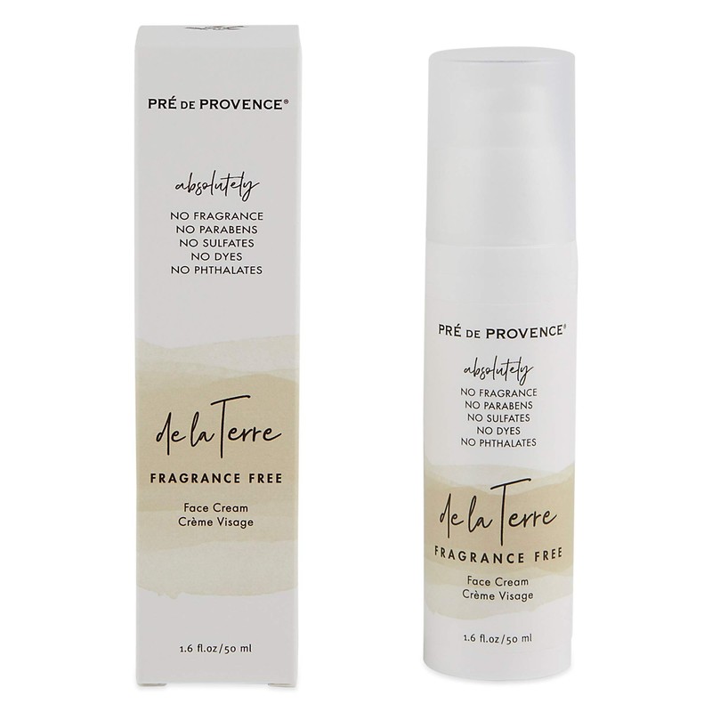 DE LA TERRE Natural Fragrance Free Cream, Face, Unscented, 1.6