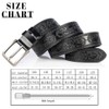 PACDE Cowboy Leather Belt with Pin Buckle Black Coffee Print