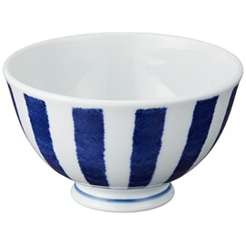 Hasamiyaki 32534 Indigo Aidama Lightweight Rice Bowl, Indigo Dyed Tokusa
