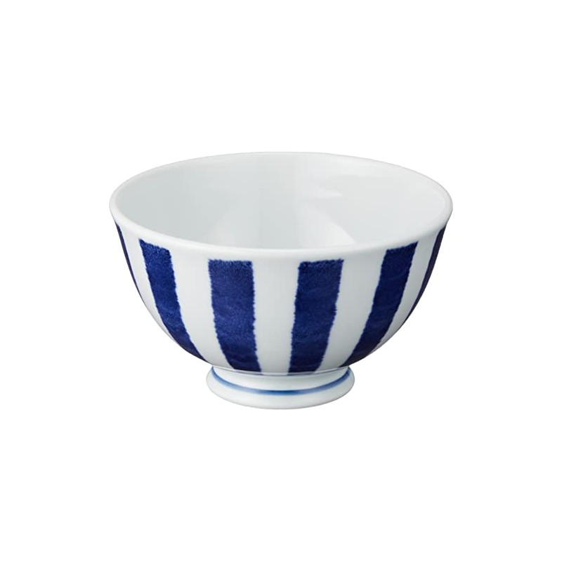 Hasamiyaki 32534 Indigo Aidama Lightweight Rice Bowl, Indigo Dyed Tokusa