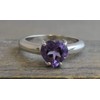 Amethyst Gemstone Heart Sterling Silver Ring US Size 9 /