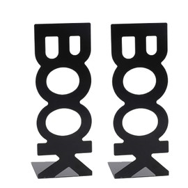 Walfront 1 Par de Bookend Stand Metal Bookend Estante Organizadores Marco Book Caracteres Forma para la decoración de la Mesa Inicio, Soportes Decorativos de Metal para Libros (208mm / 8.2in)