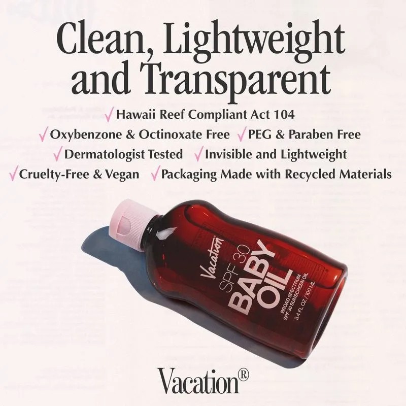 Vacation Baby Oil Aceite De Bebe Protector Solar- Spf 30