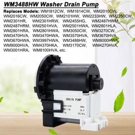 Washer Machine Drain Pump by SupHomie - Compatible with LG WM3488HW WM2016CW WM2050CW WM2101HW WM2301HR WM2301HW WM2487HWM WM2487HRM WM3670HVA WM3670HWA WM3997HWA WM8000HWA