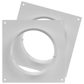 6" Inch Pack of 2 Duct Connector Flange - Plastic Straight Pipe Flange for Heating Cooling - Inlet Outlet Ventilation System - Ducting Coupling Wall Plate - Assembly Joint Set (150mm)