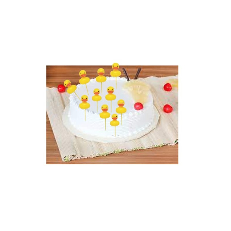 Yellow Duck Ducky Duckie Cupcake Picks Cake Topper Decorations (48-Pack)