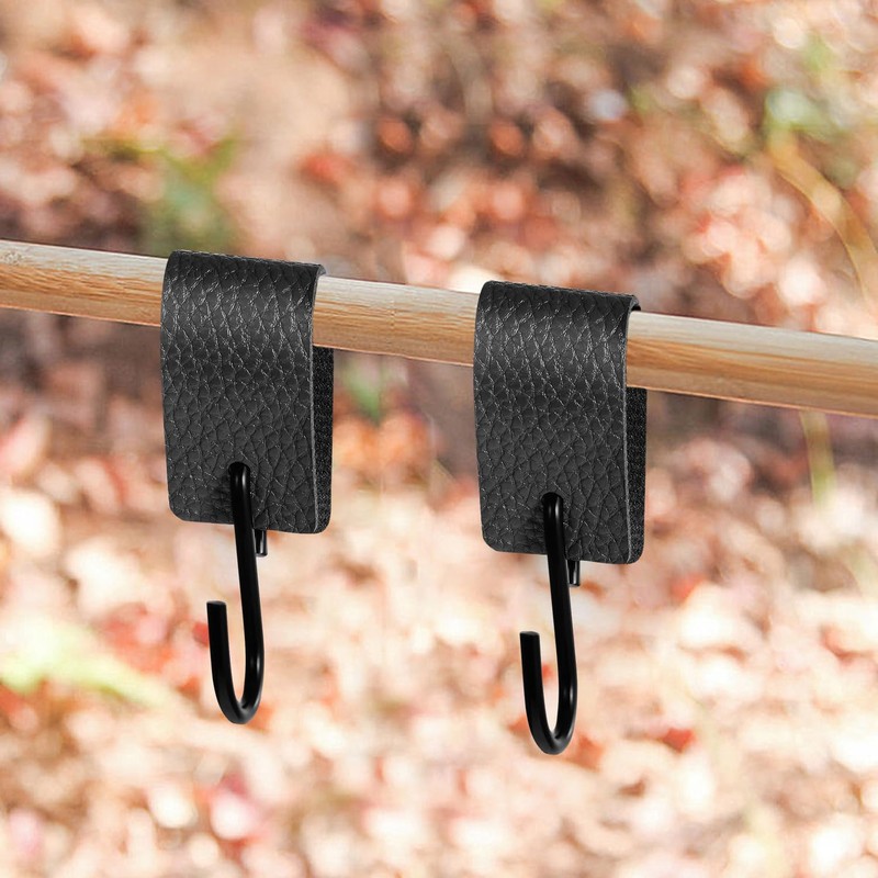 LECTNORE S Hooks, Pack Of 10 Hooks With Leather Loop