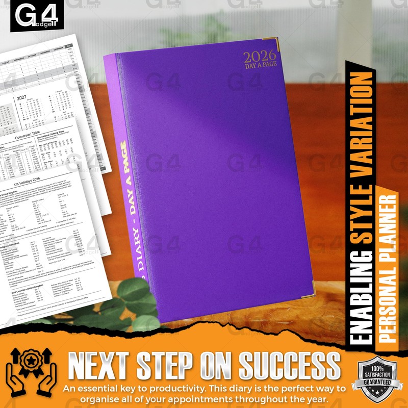 G4GADGET 2026 A5 Diary Day a Page – Purple |