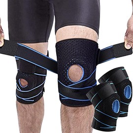 2 Piezas Rodilleras DeportivasAjustable rodilleras menisco y ligamento con Estabilizadores Laterales y Almohadillas de Rótula en GelPara Sujeción y...