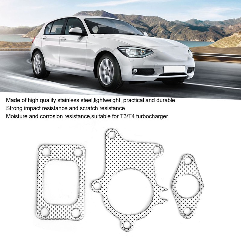 38mm/1.5in Gasket 5Bolt Downpipe Combo Kit Fitting for T3/T4 Turbocharger