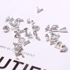 Letters Nail Charms for Acrylic Nails，52PCS Sliver Letters Nail Rhinestones