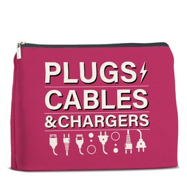 UPNEGE Pink Charger Storage Makeup Bag Gifts for Women Cosmetic Bag Zipper Pouch for Travel Vacation Business