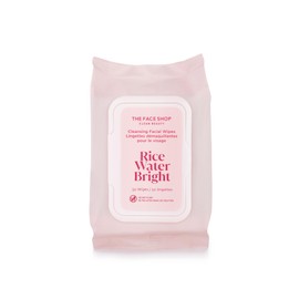 The Face Shop Rice Water Bright Makeup Remover Wipes for Face with Rice Extract, Brightening, Moisturizing, Infused with Cleansing Milk, Vegan Disposable Cleansing Facial Wipes, Korean Skin Care