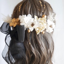 Lomeri O7 Organza Ribbon Hair Ornament (Black)