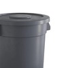 KTLT 20 Gallon Gray Round Commercial Trash Can with Lid,