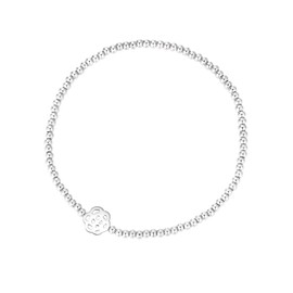 MetJakt Sleek Classic Stretch Bracelet, Various Pendants, 2.5 mm Elastic Beads, 18 K Gold-Plated Sterling Silver