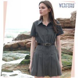 WERFORU 3 Pack Women's Faux Leather Belts for Jeans Pants Ladies Dress Belt with Silver Buckle Black/Brown/Beige