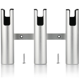 Marinebaby Fishing Boat Rod Holder Aluminum,3 Link Tube Aluminum Rod Rack, Suit Boats & Yacht