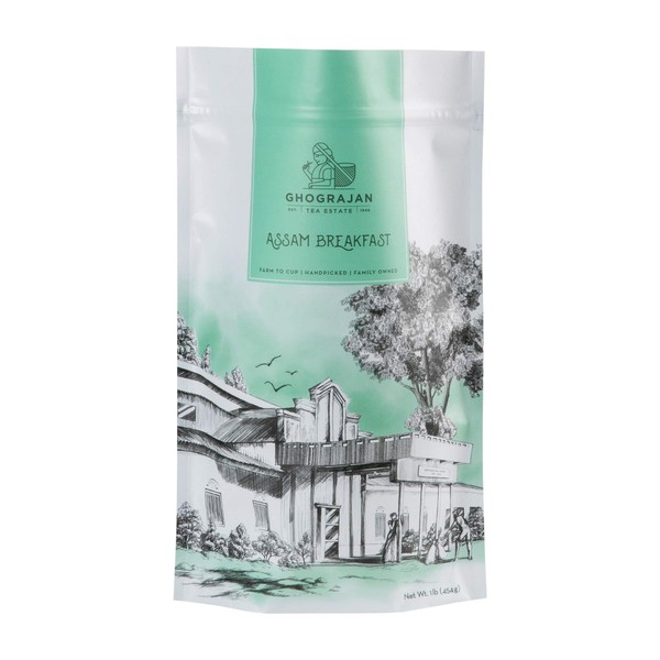 Ghograjan Assam CTC Loose Black Tea from India (200+ Cups) - Fresh Harvest - Perfect for Strong Morning Milk Tea Or Indian Chai Tea - Farm2Cup No Middleman - Bulk Pack - 1 Pound