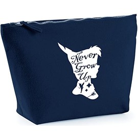 Hippowarehouse Never Grow Up Pan Silhouette printed make up cosmetic wash bag 18x19x9cm