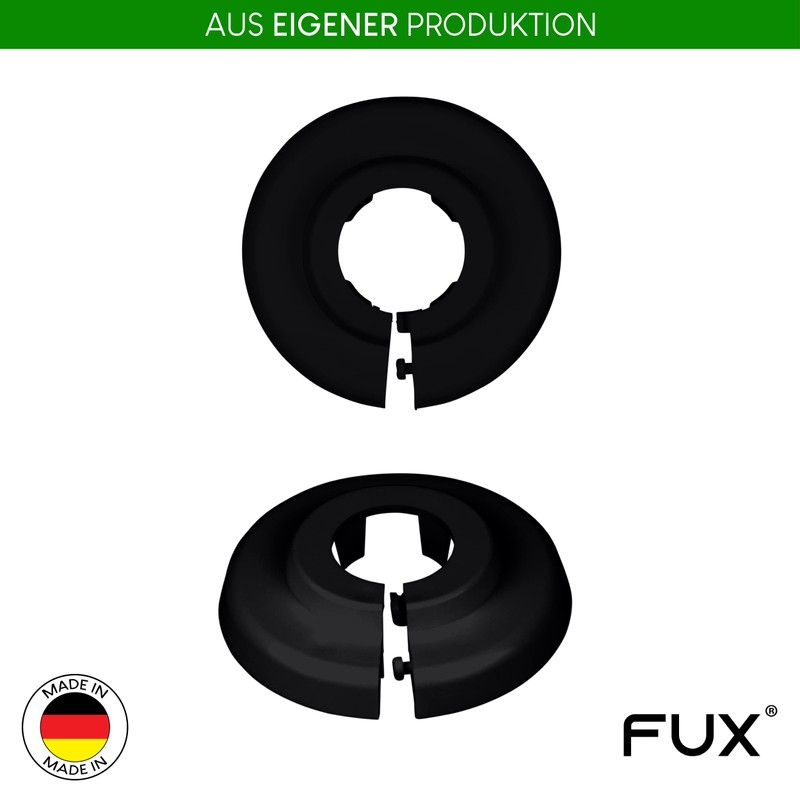 Fux Pack of 2 Single Radiator Pipe Rosettes, Various Sizes,