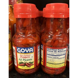 Goya 2X Goya Hot Pickled Red Peppers 6 Oz Bottle (Pack of 2 Bottles)