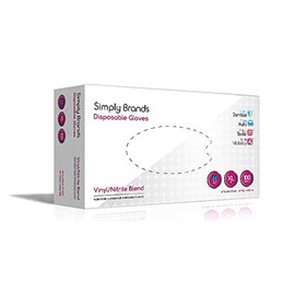 Simply Sanitize 100pk X-Large Nitrile/Vinyl Blend Disposable Gloves, Blue, VNG004