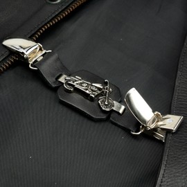 Iguana Custom Leather Vest Extension with Metal Clips with Decorative Badge for Motorcyclist Chopper Custom Bobber Cafe Racer, motorcycle custom