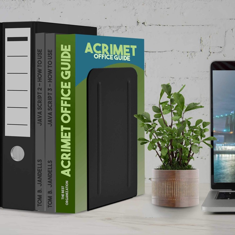 Acrimet Metal Bookends, Jumbo Size 9" H x 4" W