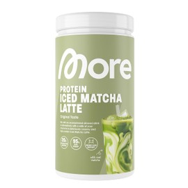 More Protein Iced Matcha Latte, 500 g, 1.1 lbs, 20 Servings, Matcha Powder with whey Protein, Low in Sugar and Fat – Made in Germany