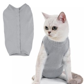 Anseom Dog Bodysuit After Surgery Dog Recovery Suit One Piece for Recovery of Dogs Anti Licking Dog Onesies Dog Recovery Suit E-Collar Alternative for Dogs Cats After Surgery (Grey, S)